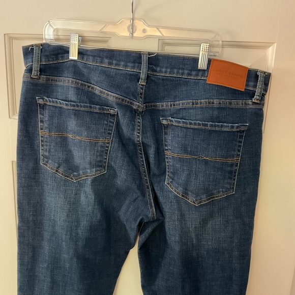 Lucky Brand 121 Slim Straight Jeans Dark Wash Blue Mens Size 38 x 30 - Picture 6 of 11